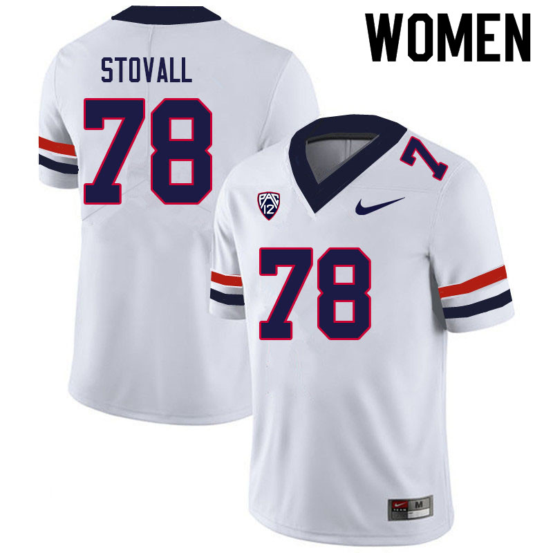 Women #78 Grayson Stovall Arizona Wildcats College Football Jerseys Sale-White - Click Image to Close